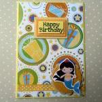 Little Mermaid Happy Birthday Handmade Card